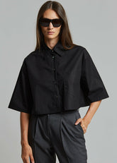 Odem Cropped Shirt Black - Women