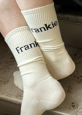 Frankie in English Ribbed Socks Vanilla - Men/Women