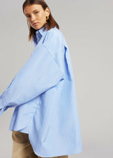 Georgia Stripe Shirt White/Light Blue - Women