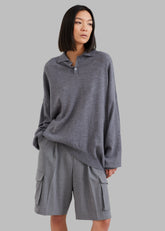 Meriel Wool Polo Sweater Grey - Men