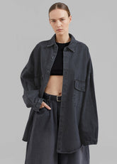 Dallas Denim Overshirt Dark Grey - Women