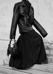 Chicago Oversized Biker Jacket Black - Women