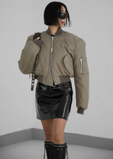 Mati Cropped Padded Bomber Olive - Women