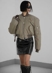 Mati Cropped Padded Bomber Olive - Women