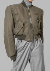 Mati Cropped Padded Bomber Olive - Women