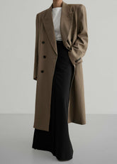London Double Breasted Coat Taupe - Women