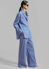 Mirca Elastic Pants Blue Multi Stripe - Women