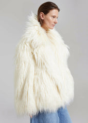 Liza Short Faux Fur Coat Off White - Women