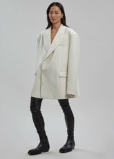 Sadie Oversized Double Breasted Blazer Cream - Women