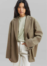 Frankie Oversized Boyfriend Blazer Desert Taupe - Women