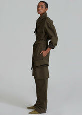 Linda Jumpsuit Dark Olive - Women