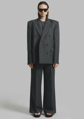 Zia Covered Buttons Blazer Charcoal - Women