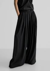 Sloane Wide Leg Trousers Black - Women