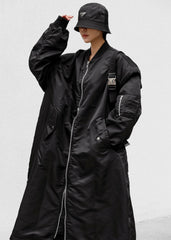 Isaac Oversized Bomber Coat Black - Women