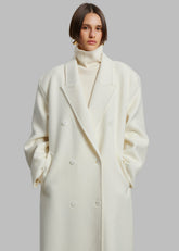 Gaia Double Breasted Coat Ivory - Women