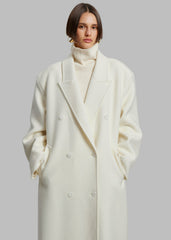 Gaia Double Breasted Coat Ivory - Women