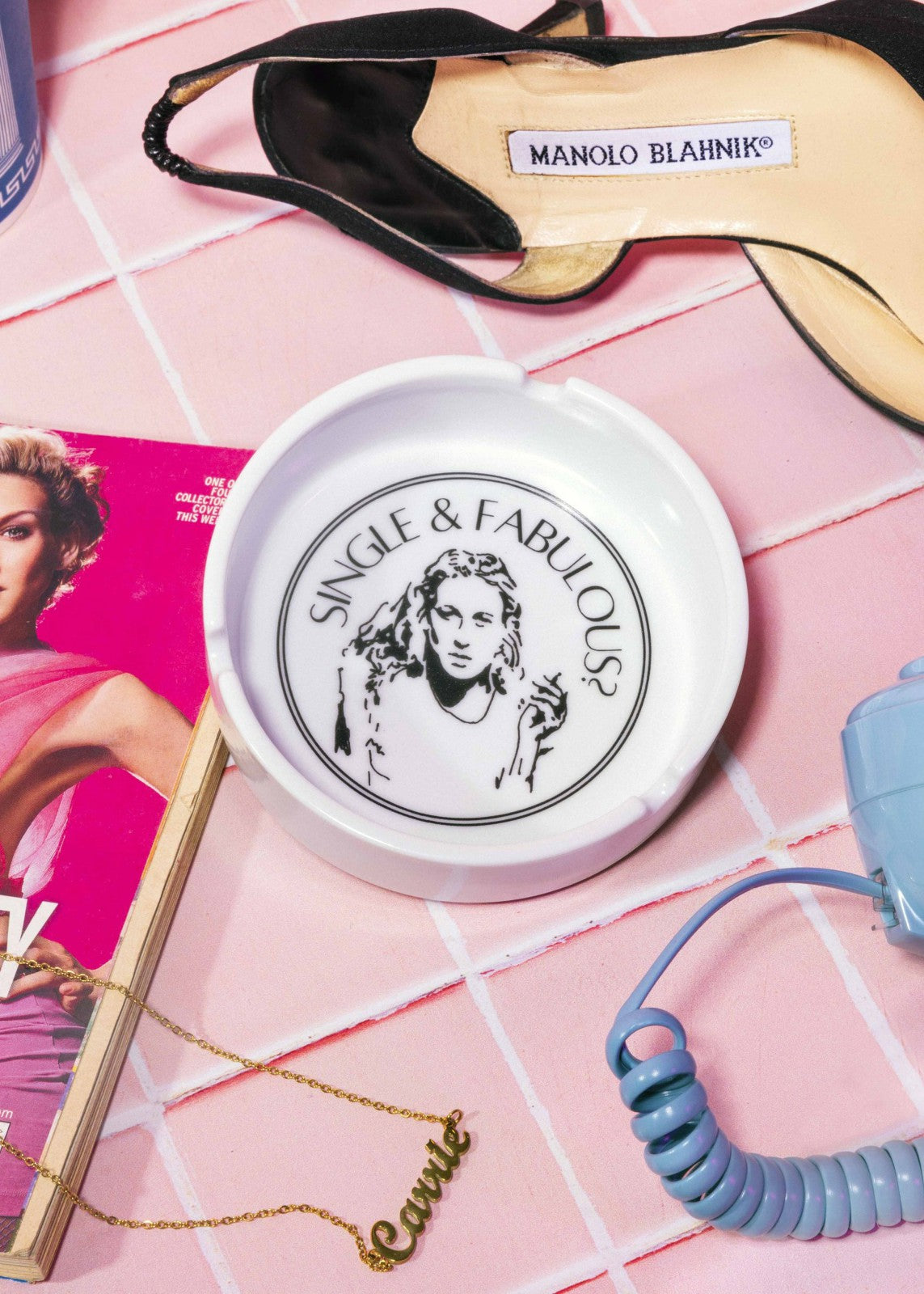 THNK1994 "Single & Fabulous?" Ashtray White - Lifestyle