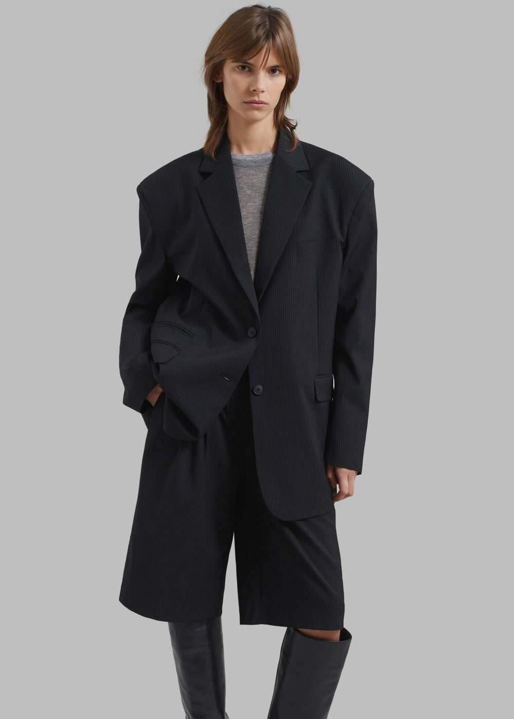 Wilma Blazer Black Pinstripe - Women