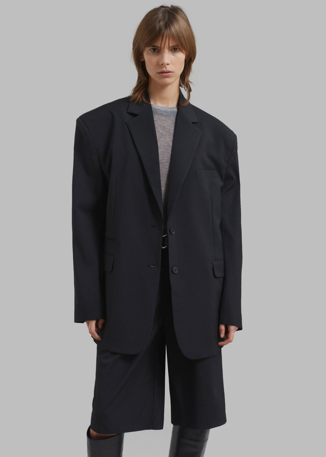 Wilma Blazer Black Pinstripe - Women