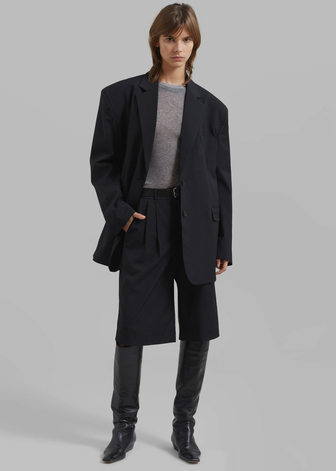 Wilma Blazer Black Pinstripe - Women