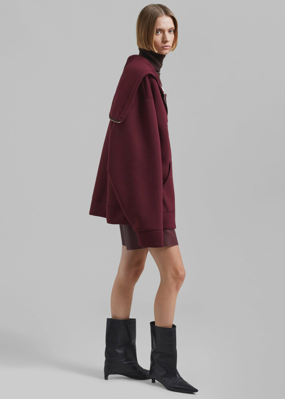 Denton Oversized Hoodie Burgundy - Women