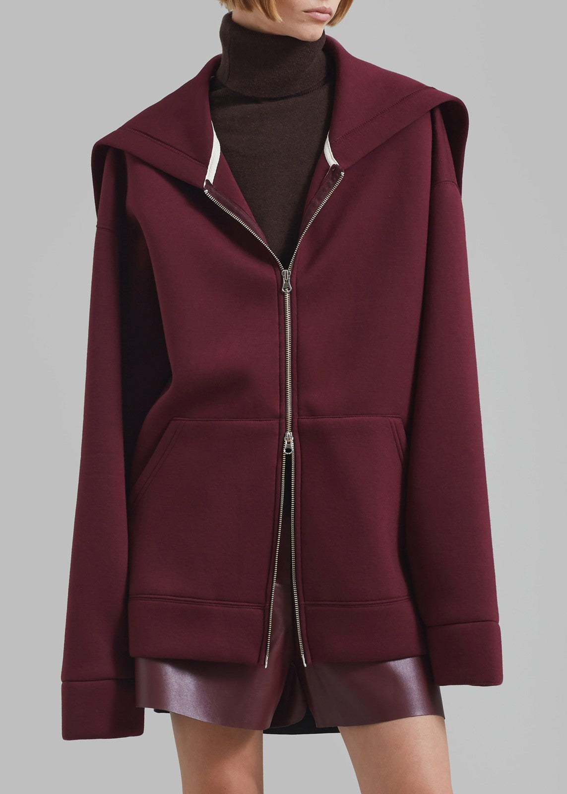 Denton Oversized Hoodie Burgundy - Women