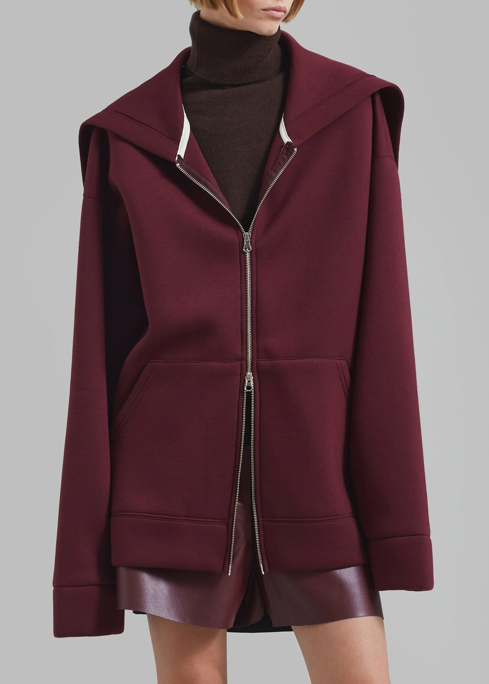 Denton Oversized Hoodie Burgundy - Women