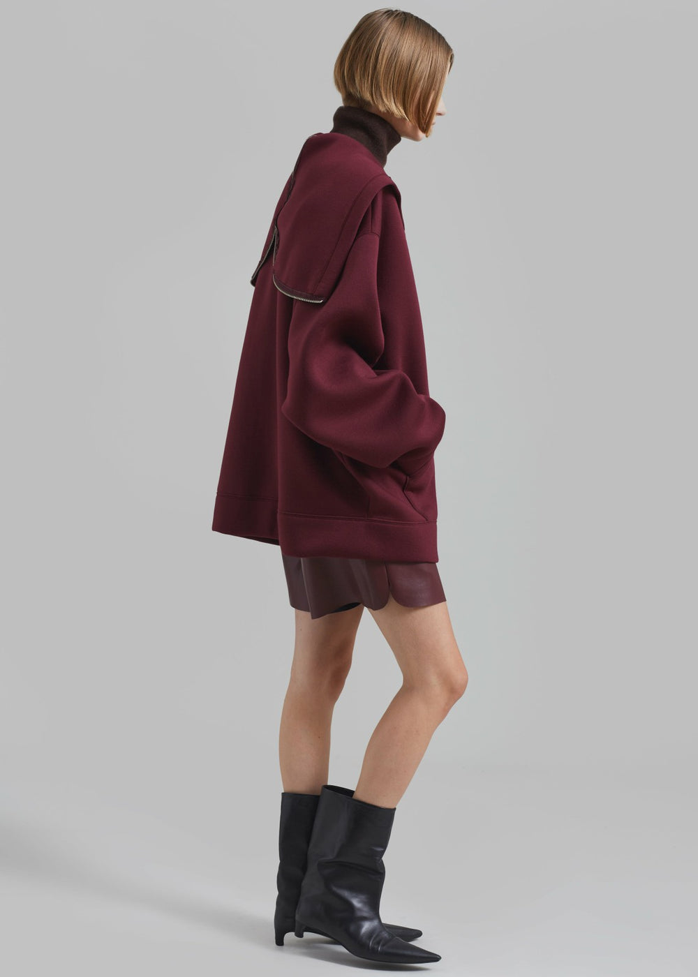 Denton Oversized Hoodie Burgundy - Women