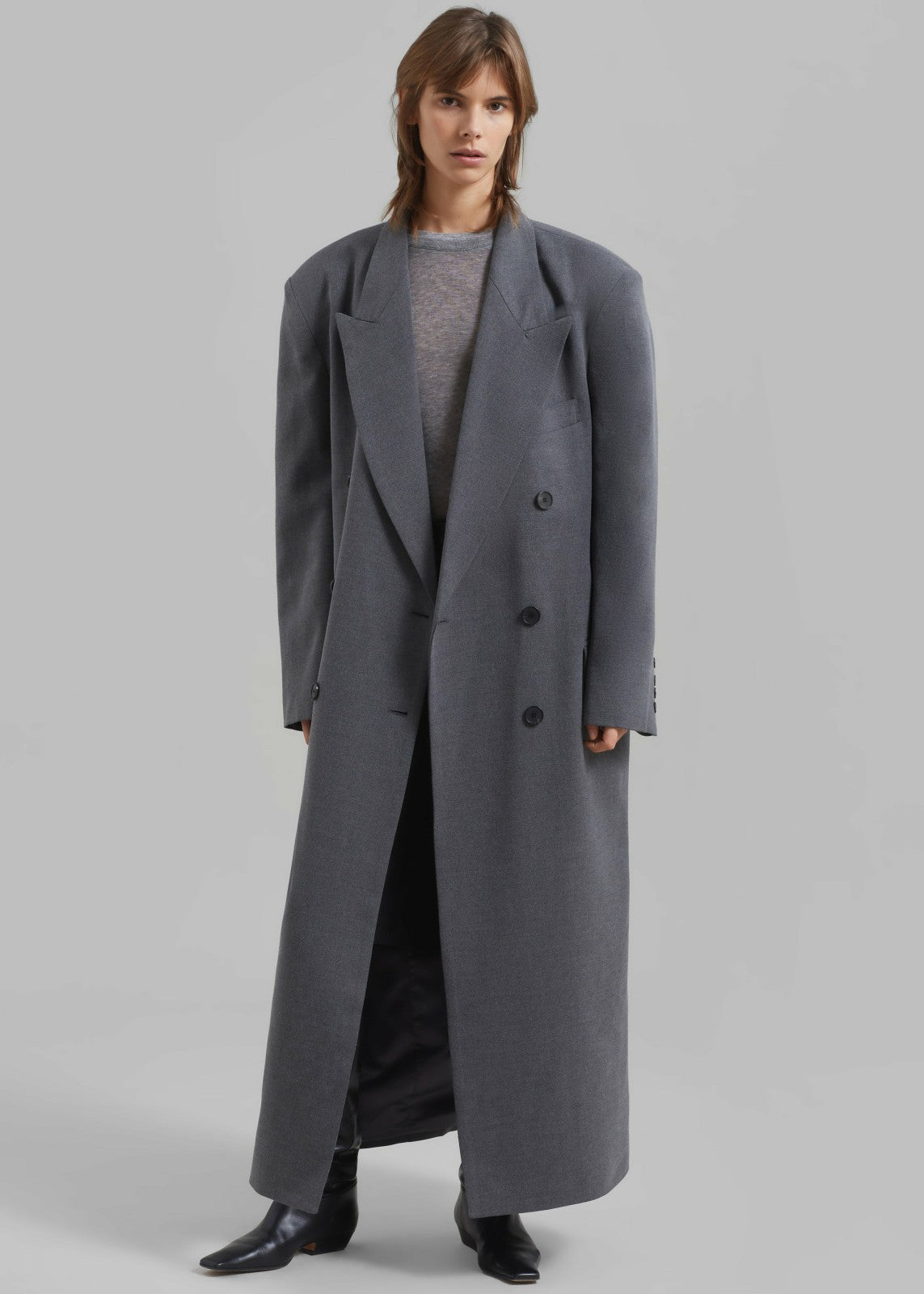 Delphina Long Coat Grey - Women