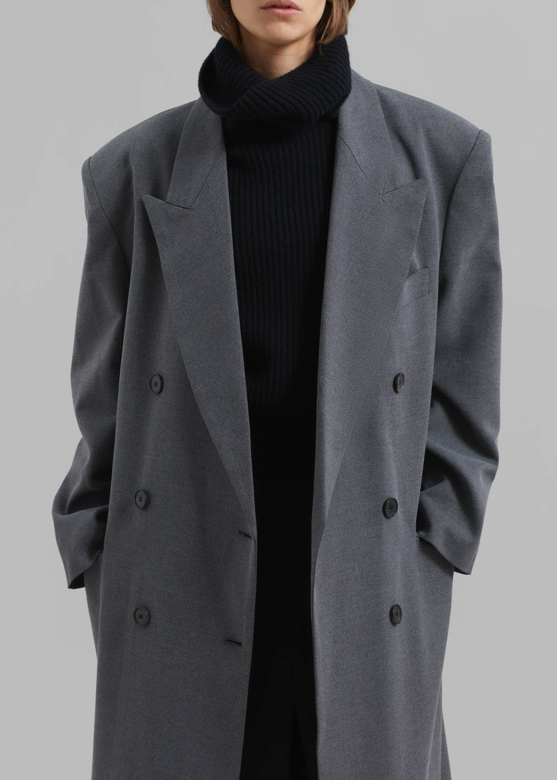 Delphina Long Coat Grey - Women