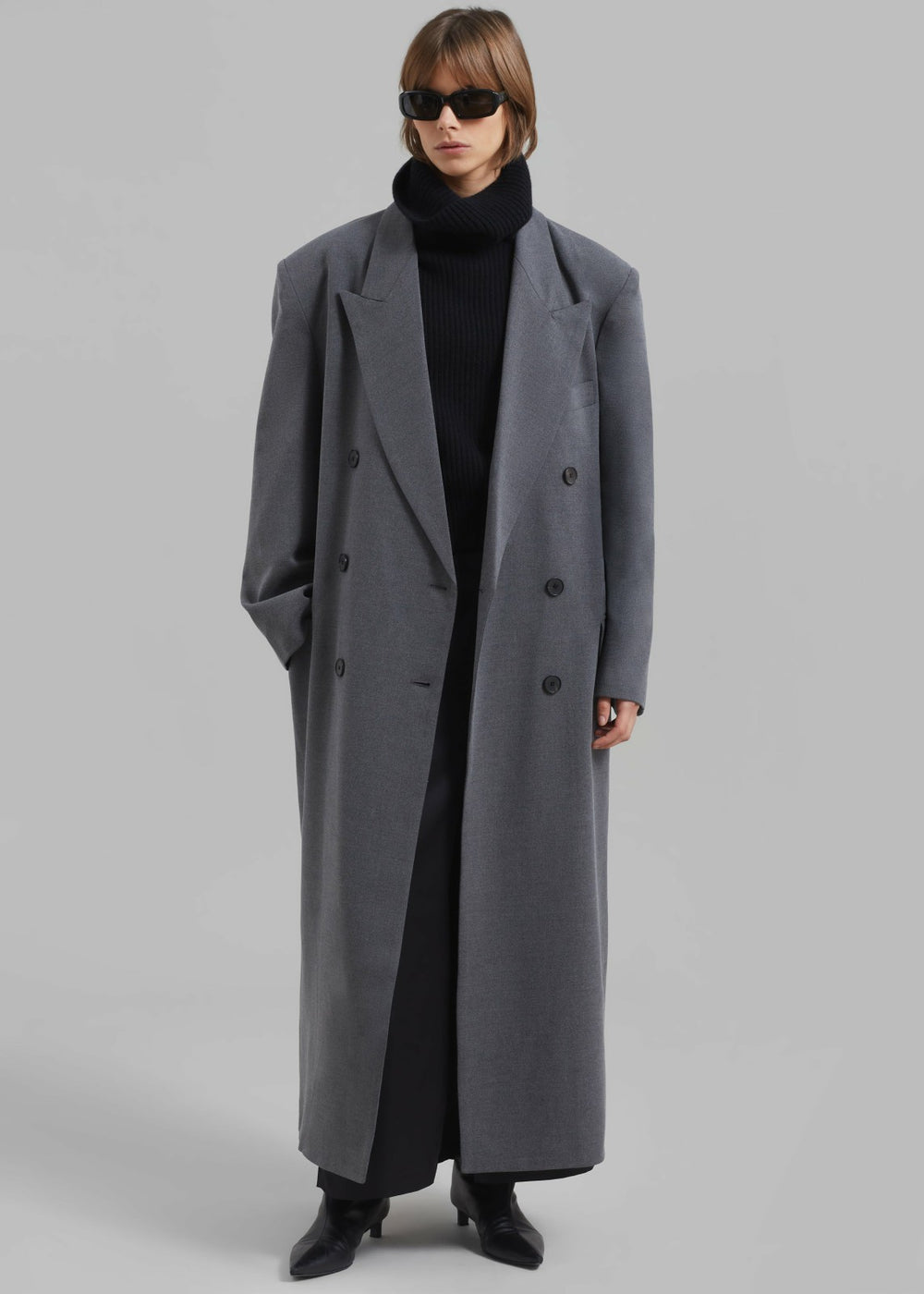 Delphina Long Coat Grey - Women