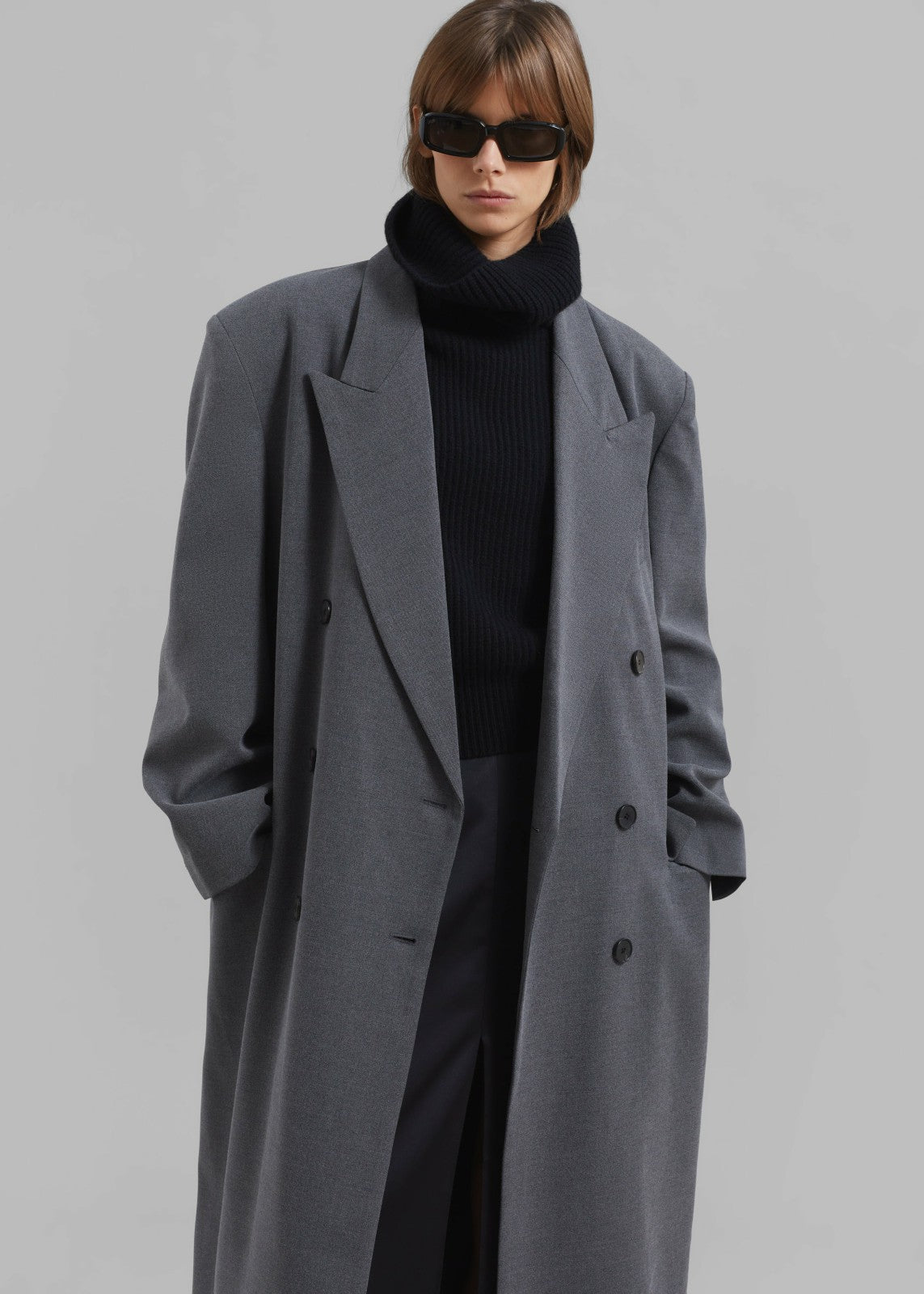Delphina Long Coat Grey - Women