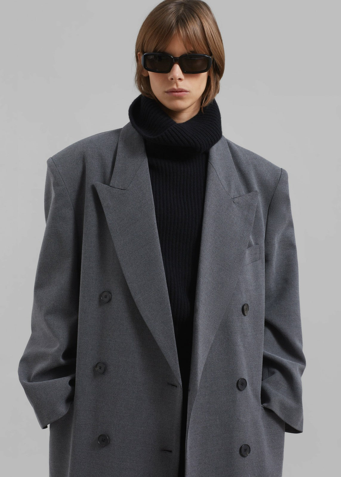 Delphina Long Coat Grey - Women