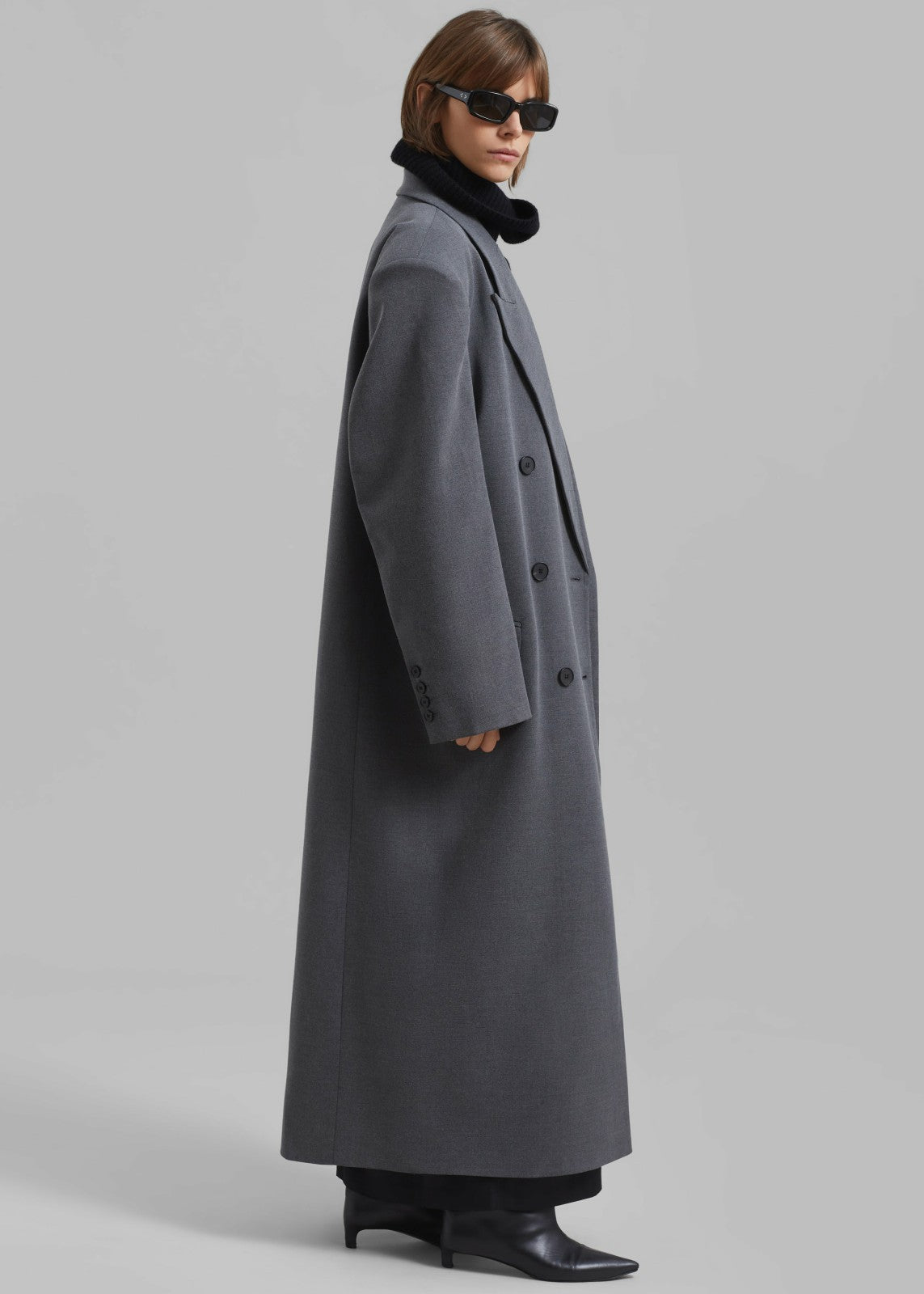 Delphina Long Coat Grey - Women
