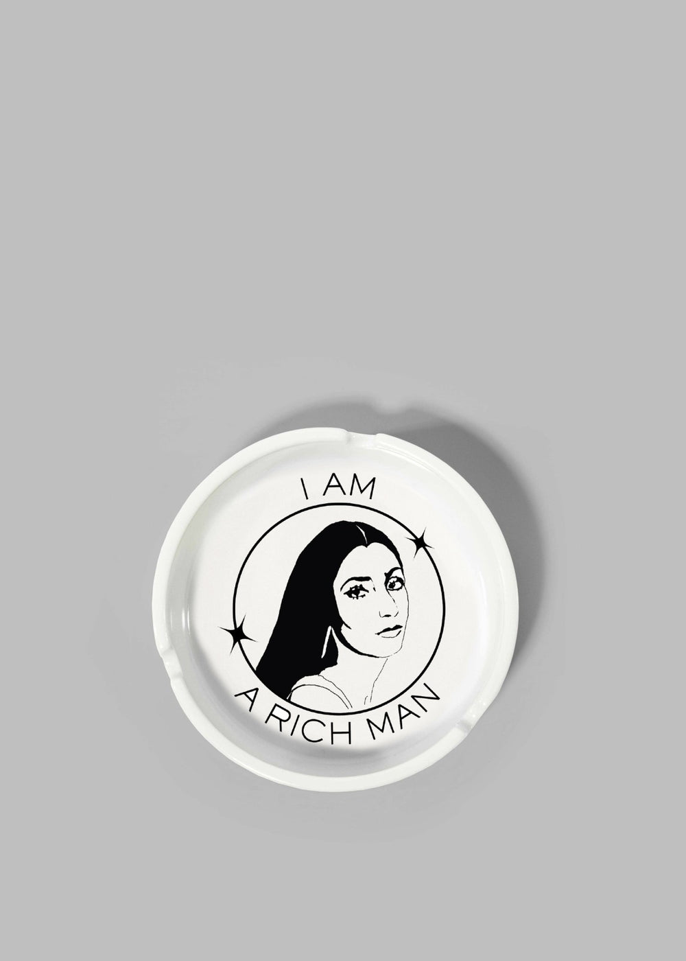 THNK1994 "I am a Rich Man" Ashtray White - Lifestyle