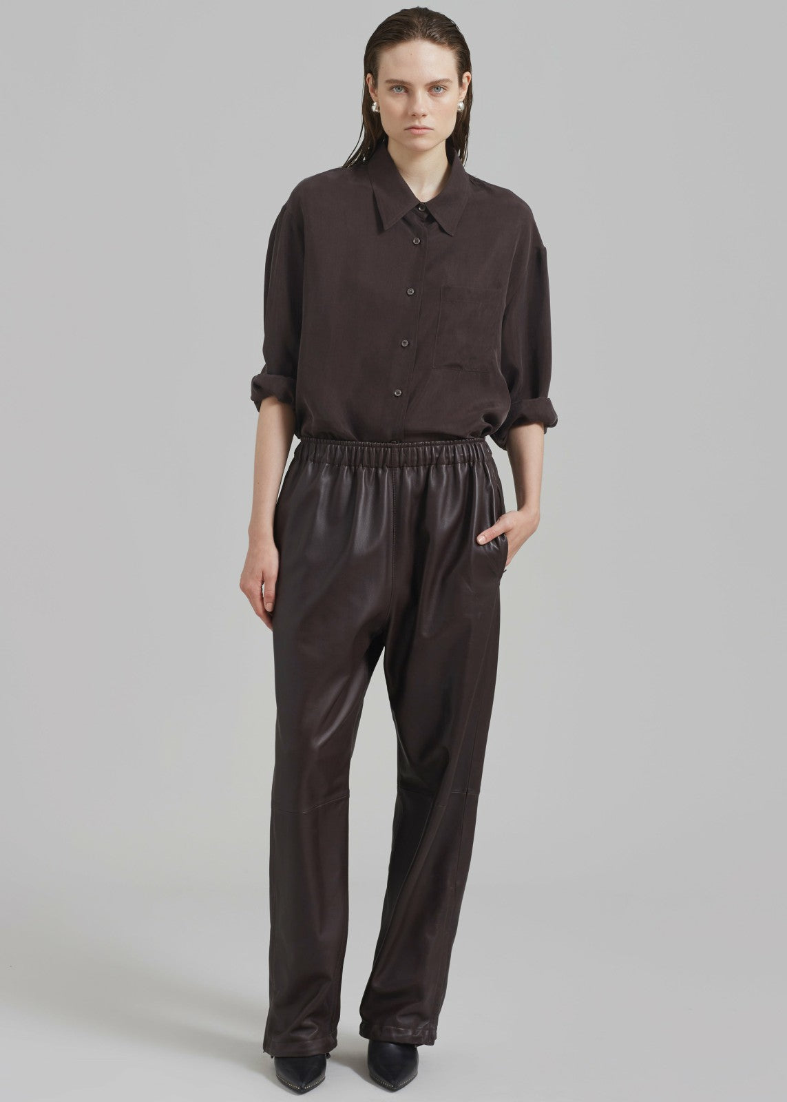 Kevin Leather Trousers Brown - Men/Women