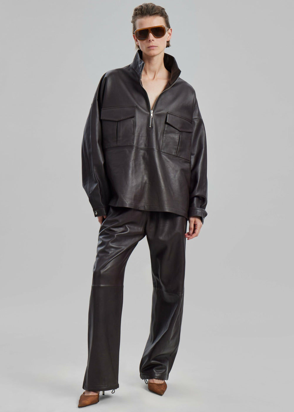 Kevin Leather Trousers Brown - Men/Women