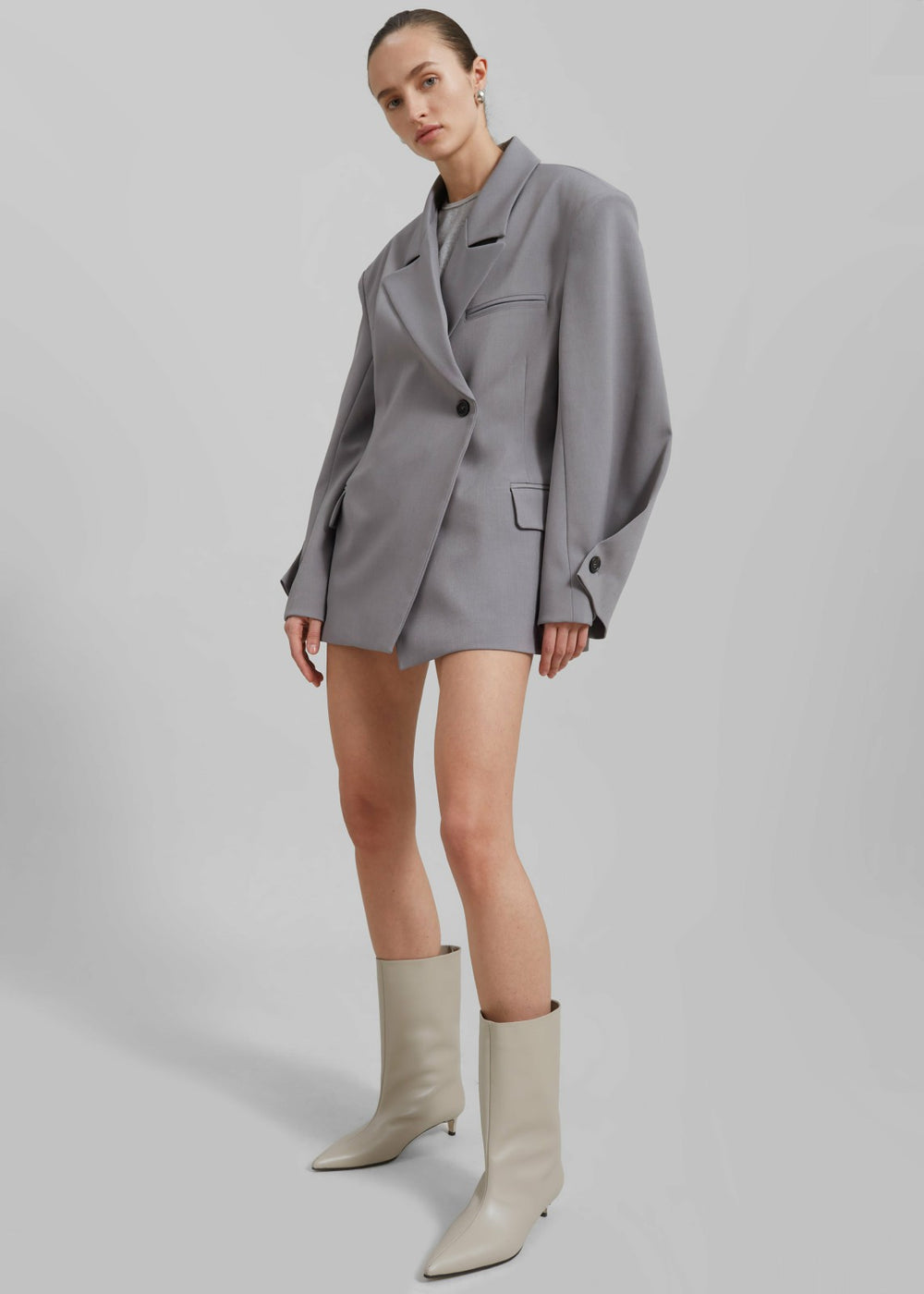 Pia Boxy Blazer Grey - Women