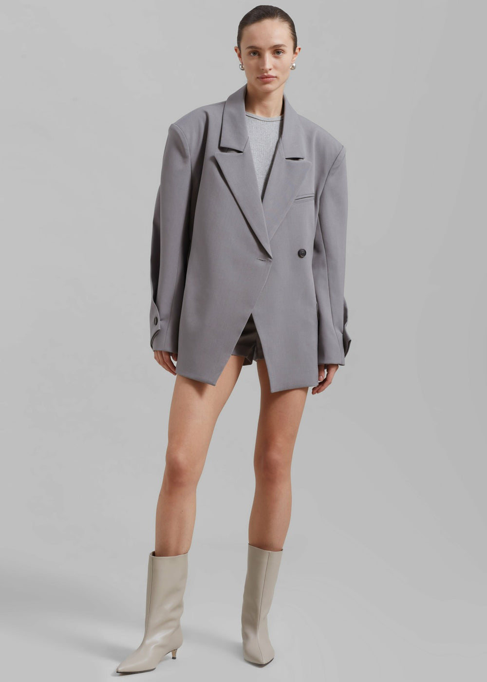 Pia Boxy Blazer Grey - Women