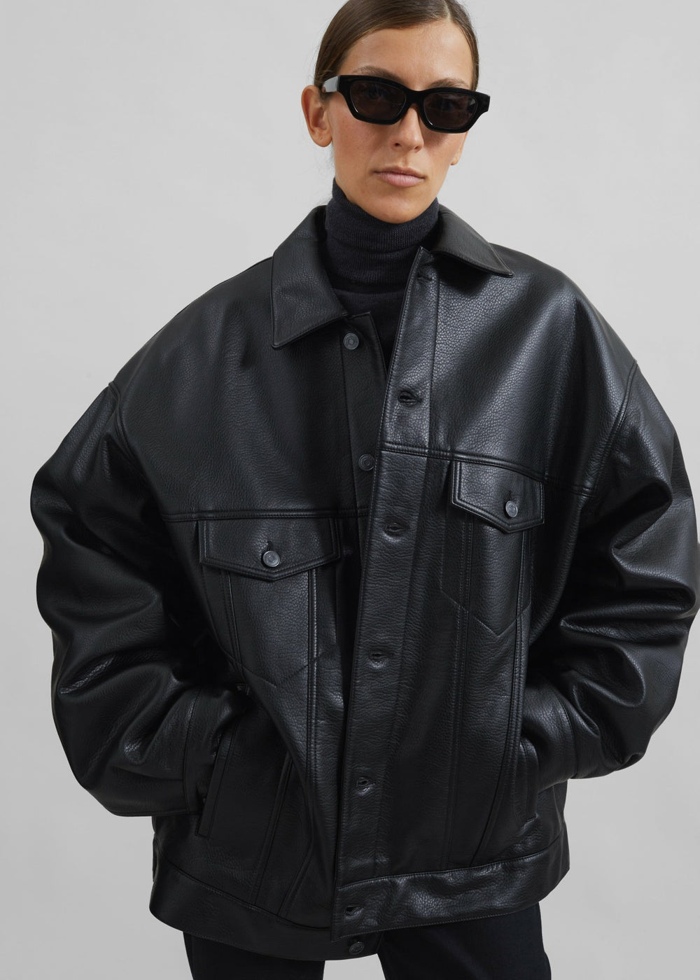 Conan Faux Leather Jacket Black - Men/Women