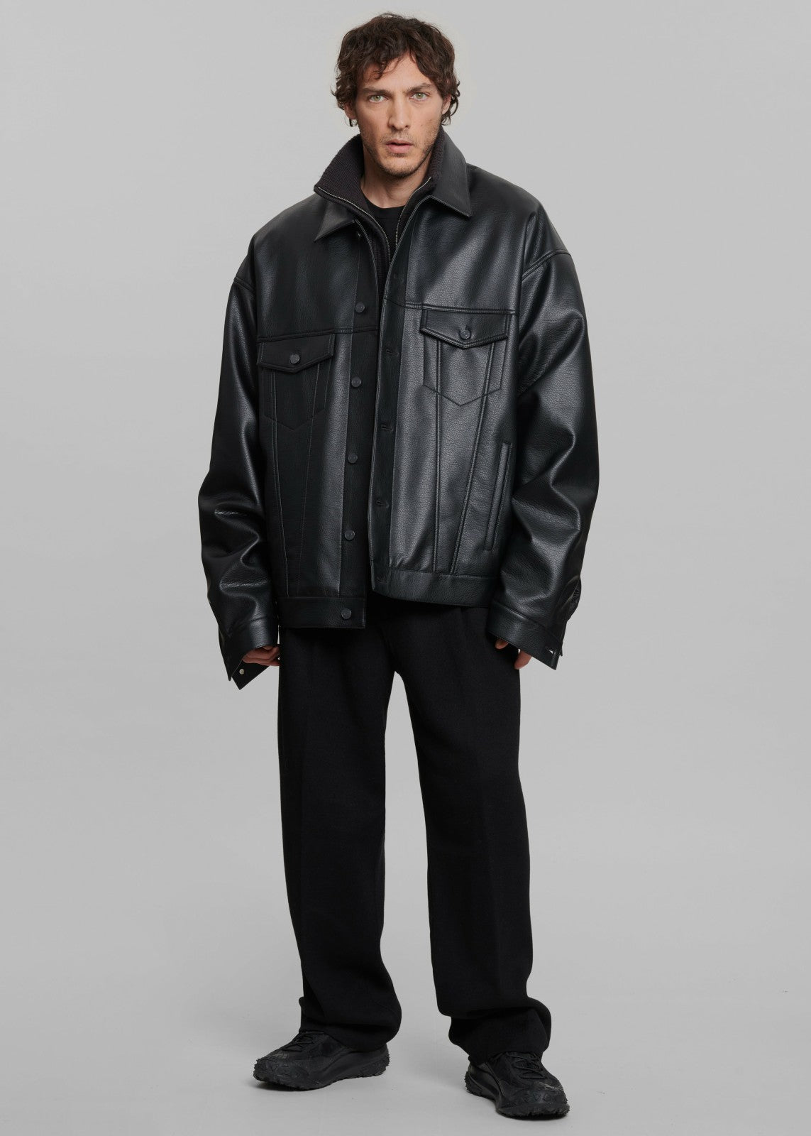 Conan Faux Leather Jacket Black - Men/Women
