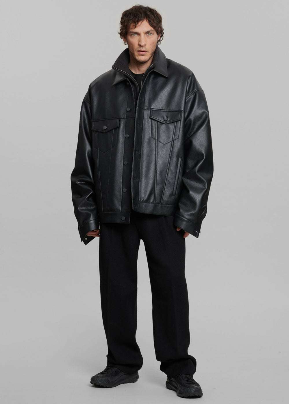 Conan Faux Leather Jacket Black - Men/Women