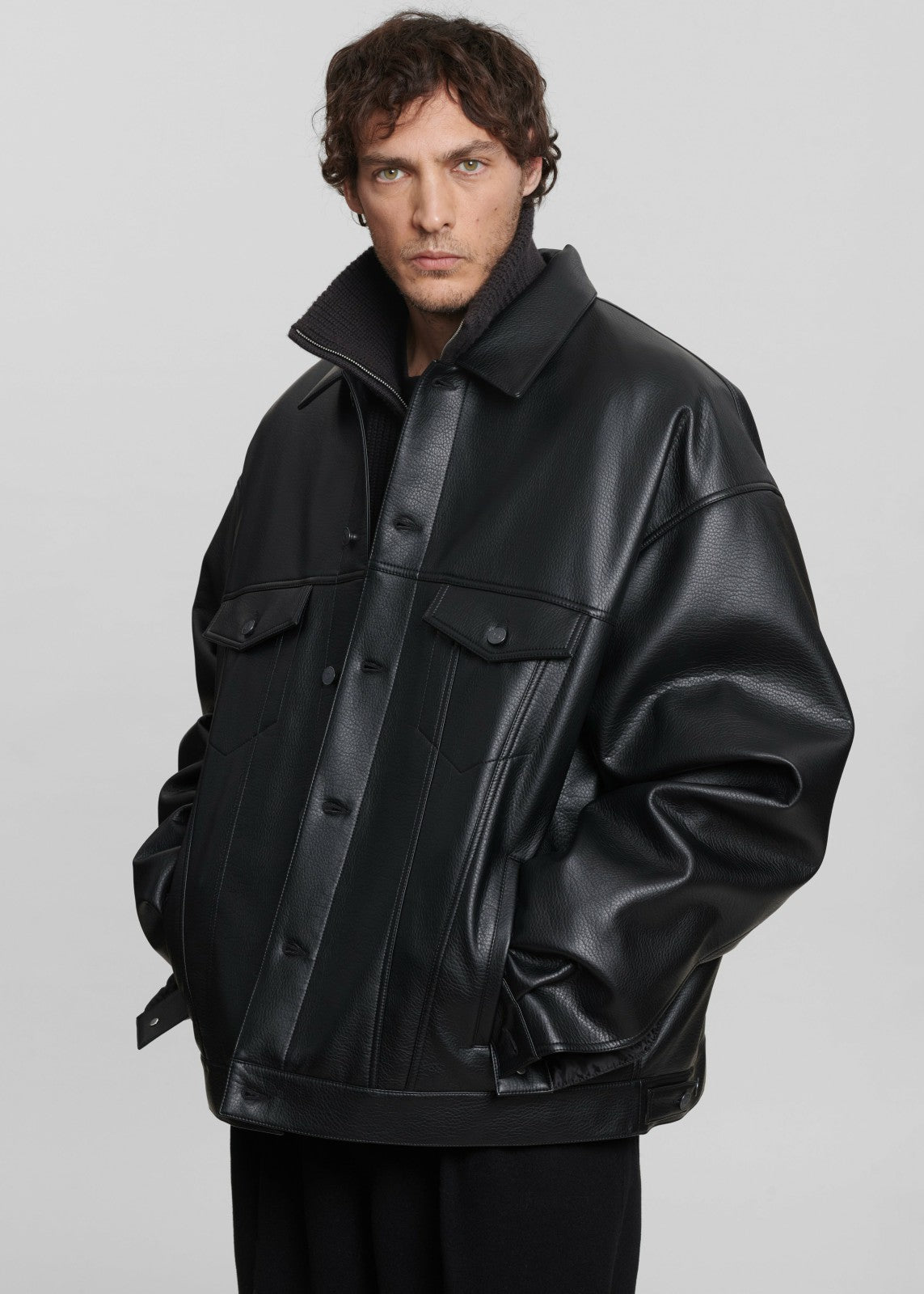 Conan Faux Leather Jacket Black - Men/Women