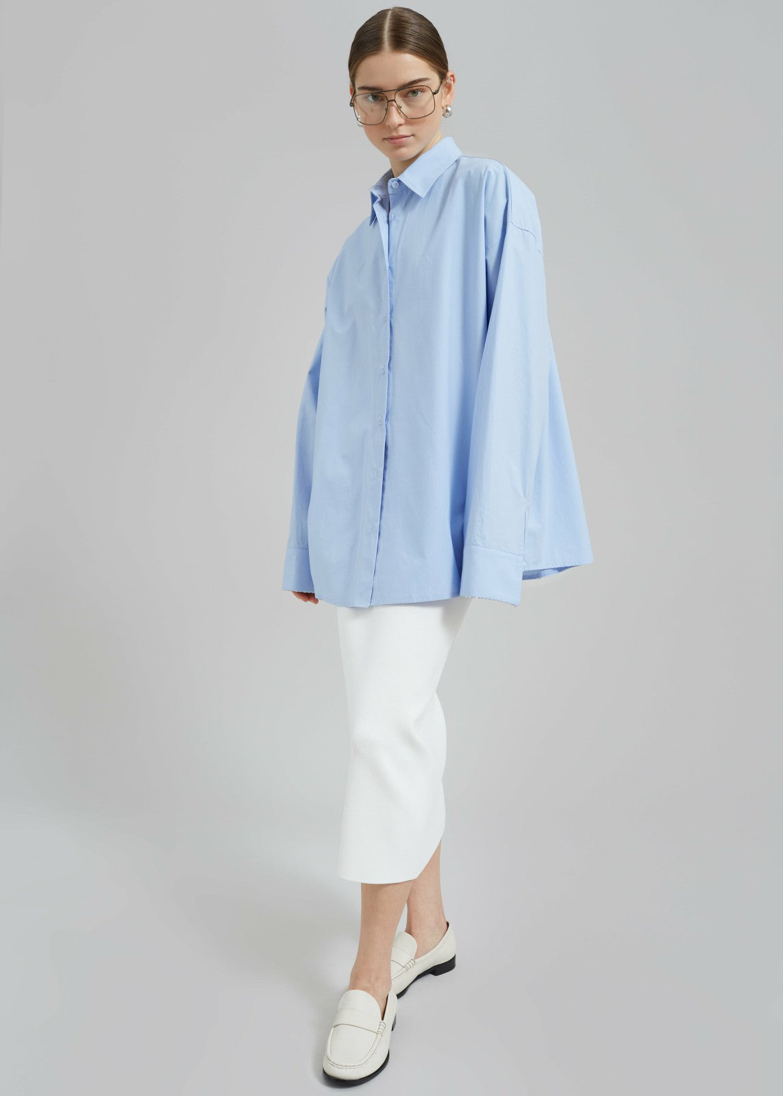 Aniston Button Up Shirt Sky - Women