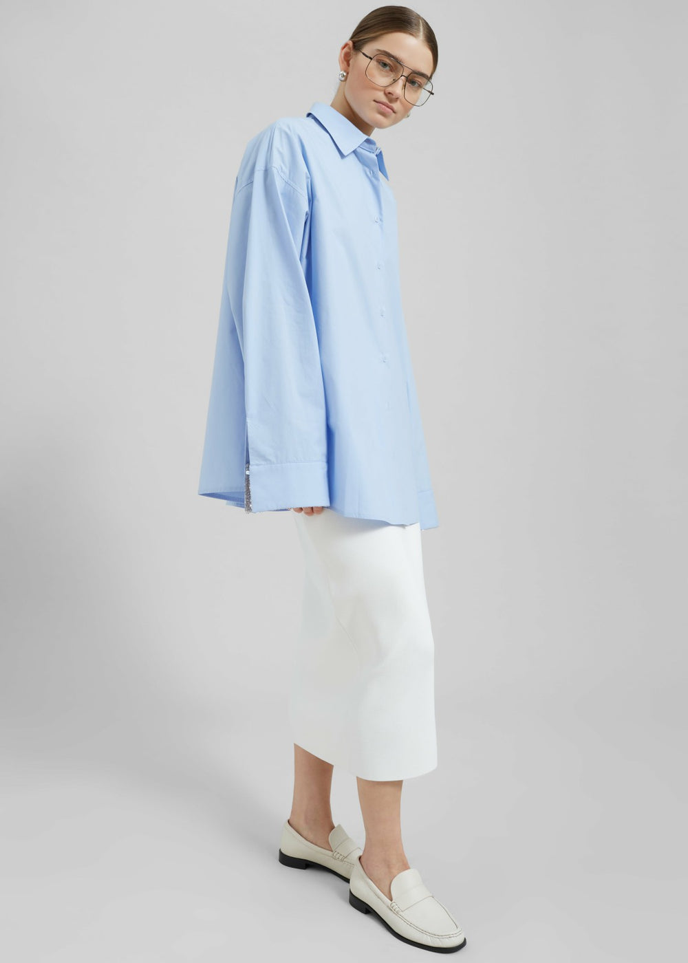 Aniston Button Up Shirt Sky - Women
