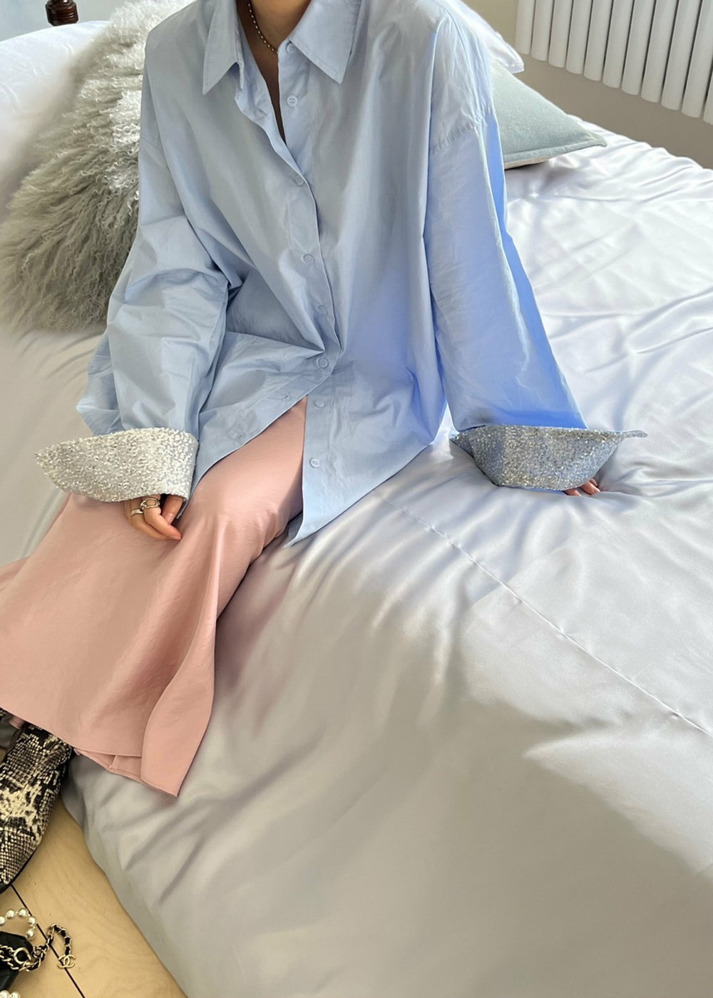 Aniston Button Up Shirt Sky - Women