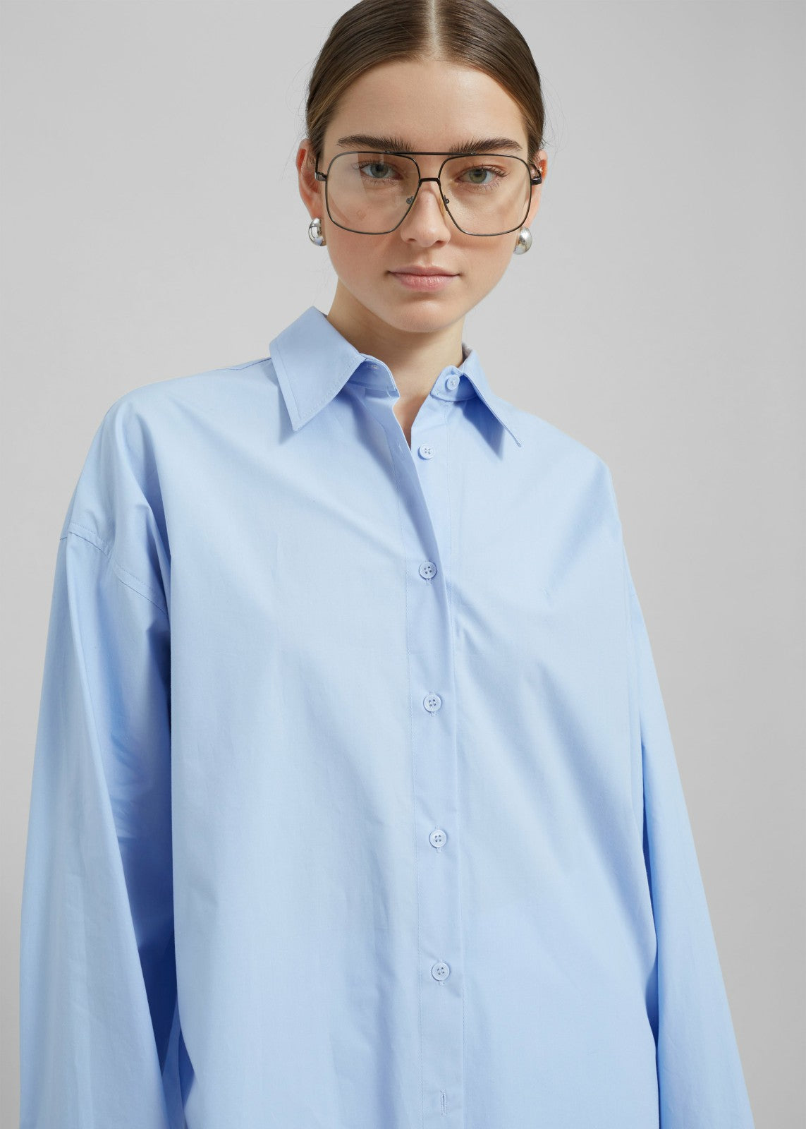 Aniston Button Up Shirt Sky - Women