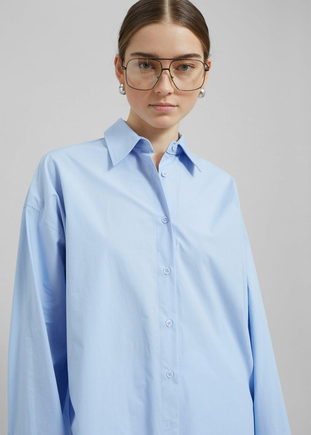 Aniston Button Up Shirt Sky - Women