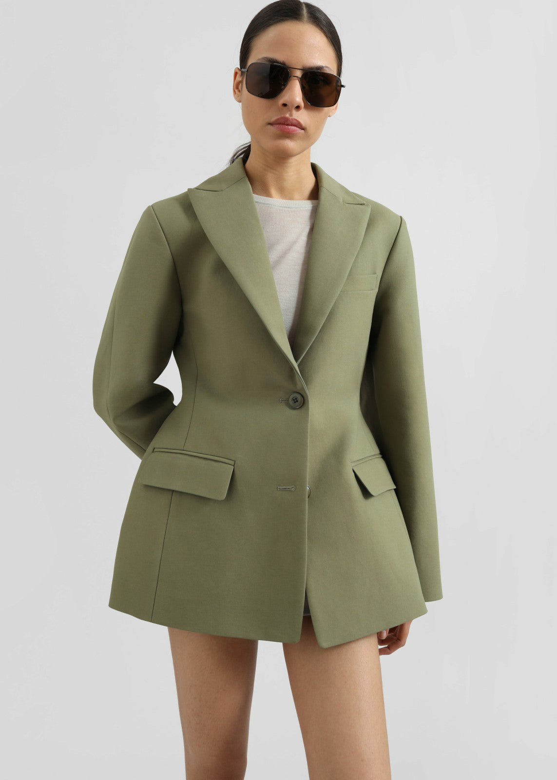 Colette Hourglass Blazer Khaki - Women