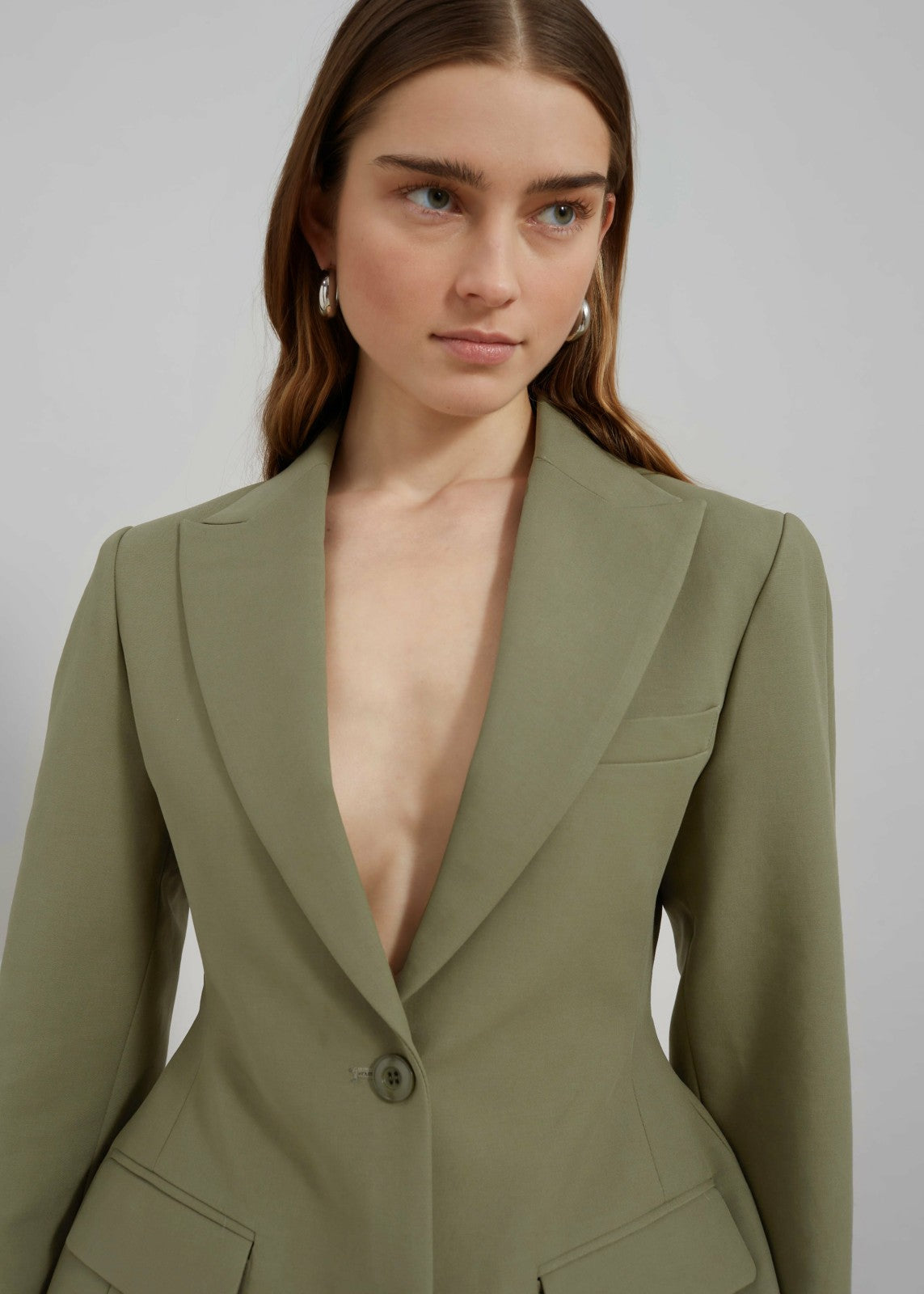 Colette Hourglass Blazer Khaki - Women